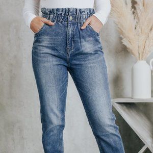 Brooke Paperbag Dark Wash Jeans